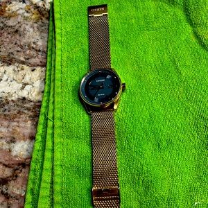 Citizens rose gold Eco-drive adjustable mesh band watch
